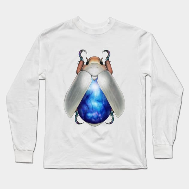 Blue Labradorite Beetle Long Sleeve T-Shirt by illucalliart